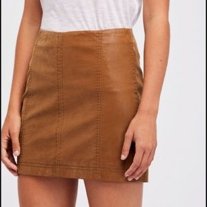 Free People Leather Skirt